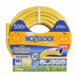 Hozelock Super TricoflexTM, 50 m, Jaune, Tuyau seulement, PVC, 1,5 cm, 380 mm