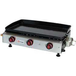 Somagic - Plancha à gaz avec cuve et bâti en acier laqué Argent 77x49x24 cm