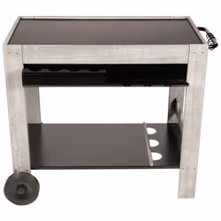 Chariot plancha en bois Perla de Somagic Pour poser sa plancha ou son four à pizza extérieur avec plateforme en métal, porte ...