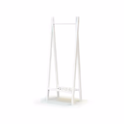 AT4 -  Porte vêtement enfant ESSENTIEL en bois - 30 x 50 x 130 cm  Blanc - Taille unique