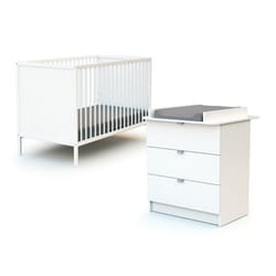 Les Tendances - Webaby - Chambre Bébé Lit Et Commode À Langer En Bois Alba