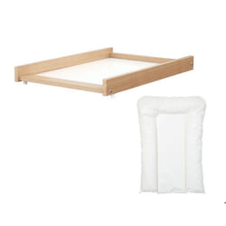 AT4 -  Plan à langer amovible avec matelas pour lit bébé ESSENTIEL en bois  Hêtre Verni -