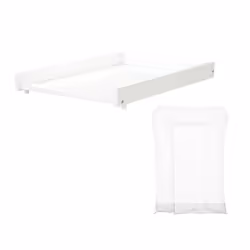 AT4 -  Plan à langer amovible avec matelas pour lit bébé ESSENTIEL en bois  Blanc -