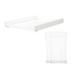 AT4 -  Plan à langer amovible avec matelas pour lit bébé ESSENTIEL en bois  Blanc -