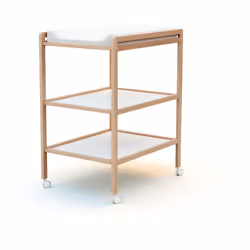 Description générale Cette table à langer en hêtre massif est à la fois pratique et esthétique. Elle est équipée de quatre ro ...