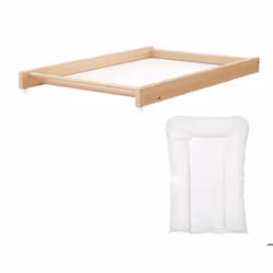 AT4 - Grand plan à langer en bois amovible avec matelas ESSENTIEL  Hêtre -