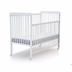 Lit Bébé Coulissant avec Roulettes Laqué Blanc AT4