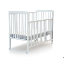 Lit Bébé Coulissant avec Roulettes Laqué Blanc AT4