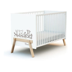 Les Tendances - Lit bébé 60x120 AT4 Winnie Disney Blanc et hêtre