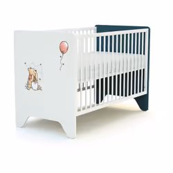 Lit bébé 60x120 AT4 Disney Exploring Winnie Bleu Canard et Blanc Marque : AT4 Fabrication européenne Couleur : Bleu canard et ...