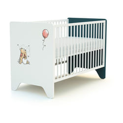 AT4 - Lit bébé 60x120 Disney Exploring Winnie Bleu Canard et Blanc