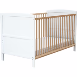 Lit évolutif bébé 70 x 140 cm ESSENTIEL Ce joli et grand lit à barreaux 70 x 140 cm s'adapte à tous les âges de bébé. Avec so ...