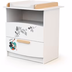 Commode 2 tiroirs avec plan à langer Disney Doodle Zoo Mickey Une commode Disney tendance et dynamique pour une chambre dans  ...