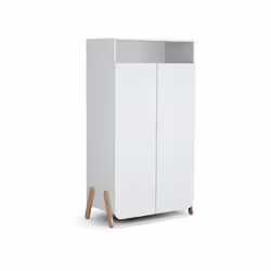 AT4 - Armoire enfant 2 portes en bois PIRATE Blanc et Hêtre 100 x 50 x 176 cm  Blanc et Hêtre - Taille unique