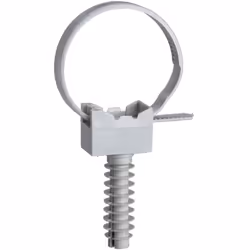 Présentation Instacables pour conduits Ø40-63 mm. Gris (RAL 7035). Lot de 100 colliers + 100 chevilles diamètre 8 mm.