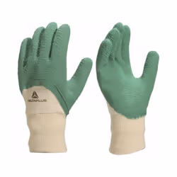 Découvrez le GANT DELTA PLUS LATEX CREPE VERT SUPPORT COTON DOS AERE -LA5000, le choix parfait pour allier confort et protect ...