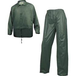 Delta Plus - ensemble de pluie 400 polyester enduit pvc vert - EN400VE0 50/52 (2XL)