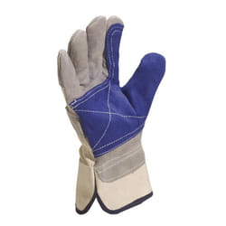 Delta Plus DS202RP Gants d'atelier Bleu, Gris Toile, Coton, Cuir 1 pièce(s)