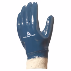 Nitrile sur support jersey coton. Poignet bord-côte. Tout enduit. Gant : 100% nitrile trempé et vulcanisé (latex acrylonitril ...