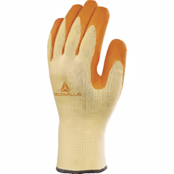 Découvrez le GANT DELTA PLUS TRICOT COTON/POLYESTER PAUME ENDUITE LATEX - VE730OR0, un équipement de protection incontournabl ...