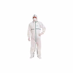Combinaison avec cagoule élastiquée. Fermeture avec zip double curseur sous rabat. Elastique de serrage à la taille et aux ch ...