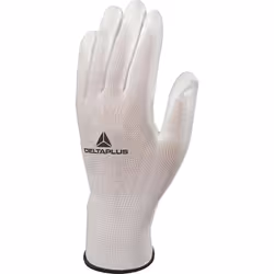 Gant tricot Delta Plus VE702P10 blanc taille 10 polyester paume pu 100 % polyester Enduction polyuréthane sur paume et bout d ...