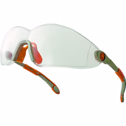 Lunettes polycarbonate monobloc confortable et légère. Branches nylon inclinables et ajustables. Embouts spatulés. Pont nasal ...