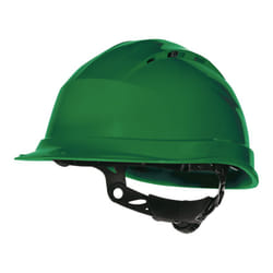 Delta Plus - casque de chantier ventilé vert serrage crémaillère D020QUARUP40 - QUARUP4VE