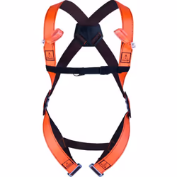 Harnais 2 points antichute Dorsal, Sternal Acier, Polyester Orange. Harnais 2 points d'ancrage avec sangles bicolores pour un ...