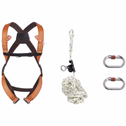 Description générale Kit antichute toiture Delta Plus ELARA170XX taille XL/XXL orange, conçu pour garantir votre sécurité lor ...