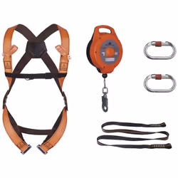 Kit antichute Delta Plus ELARA270 vertical 10m taille S/M/L orange VERTICAL 10 M - Kit antichute prêt à l'emploi : Harnais 2  ...