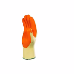 Description 50% coton 50% polyester. Enduction latex sur paume et bout des doigts. Jauge 10.