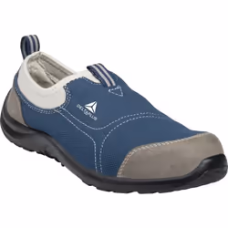 Découvrez les chaussures basses Polyester Coton S1P SRC Delta Plus Miami en Gris-Bleu Marine, idéales pour les professionnels ...