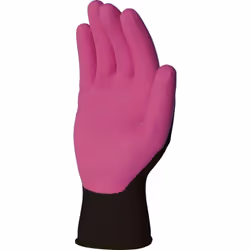 100% polyester haute qualité. Enduction mousse de latex sur paume et bout des doigts. Jauge 13.