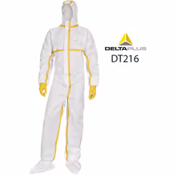 La COMBINAISON DELTA PLUS NON-TISSÉE AVEC CAPUCHE - BANDES ÉTANCHÉES - USAGE UNIQUE - DT2160 est idéale pour assurer une prot ...