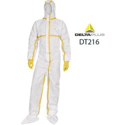 Delta Plus - combinaison non-tissée avec capuche - bandes etanchees - usage unique - DT2160 46/48 (xl)