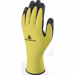 Découvrez le Gant Tricot Jaune Fluo Delta Plus Polyesther Enduit Spandex Nitrile - VV734JA0, un accessoire essentiel pour vos ...