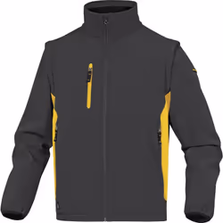 Découvrez la VESTE DE TRAVAIL SOFTSHELL GRISE MANCHES AMOVIBLES de DELTA PLUS, le choix parfait pour allier confort et style  ...