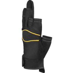 Delta Plus - gant 3 doigts coupés paume cuir synthetique - dos polyester/elasthanne noir jaune - VV905NO0 T11