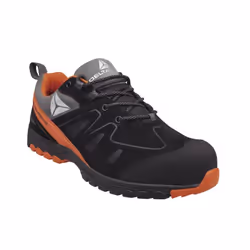 Delta Plus BROOKLYN S3 HRO SRC, Unisexe, Adulte, Chaussures de sécurité, Noir, Orange, EUE, 200 J