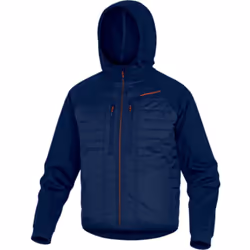 Découvrez la VESTE CAPUCHE BI MATIÈRE BLEU ORANGE DELTA PLUS - MOOVEMO0, conçue pour allier confort et protection. Cette vest ...