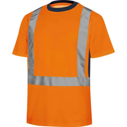 Delta Plus - T-Shirt haute visibilité manches courtes Orange fluorescent, taille 52cm, Mixte ( Prix pour 1 )