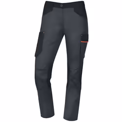 Pantalon femme en stretch à la coupe ajustée avec 7 poches dont 1 mètre. Côtés élastiqués pour plus d'aisance. Emplacement ge ...