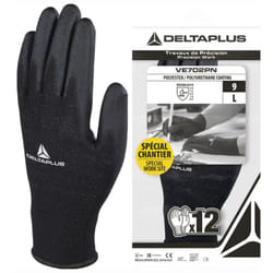 Delta Plus - LOTX12 gant preci polyes endui PU08 polyest enduit pu paume et bout dgt VE702PNG1208