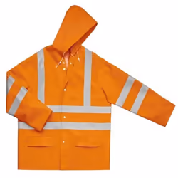 Cette veste de pluie vous rendra visible sur une longue distance avec ses bandes réfléchissantes et sa couleur orange fluo. V ...