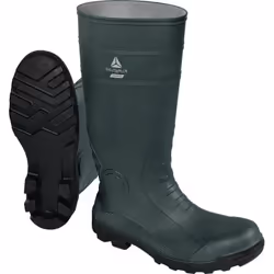 Cette botte de sécurité COPPER S5 SRA dispose d'une tige en PVC avec une doublure en polyester. Quant aux protections, elle e ...