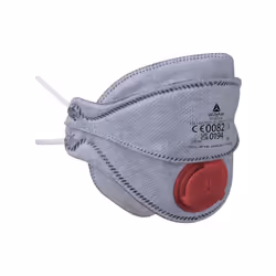 Masque pliable 4 volets en fibre synthétique non tissé imprégnée de charbon actif. Le charbon actif permet la protection cont ...