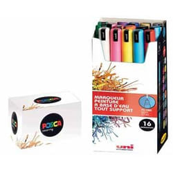 Uni-Ball uni POSCA PC-1MR, 16 pcs marqueur 16 pièce(s) Pointe ogive Noir, Bleu, Or, Vert, Orange, Rose, Rouge, Argent, Violet, Blanc, Jaune
