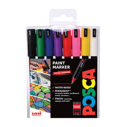 POSCA PC-1MR Noir, Bleu, Vert, Rose, Rouge, Violet, Blanc, Jaune 8 pièce(s)