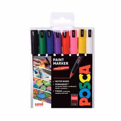 POSCA PC-1MR, Métallique, Multicolore, Multicolore, 8 couleurs, Fin/Ultra-fin, 0,7 mm, 8 pièce(s)